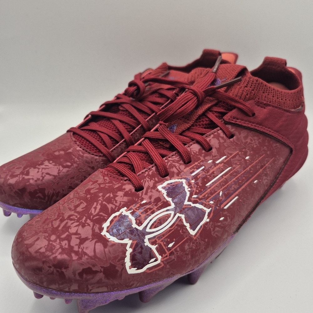 Under Armour Blur Smoke 2.0 MC Suede Football Cleats Red Men's 8.5  3027978-602